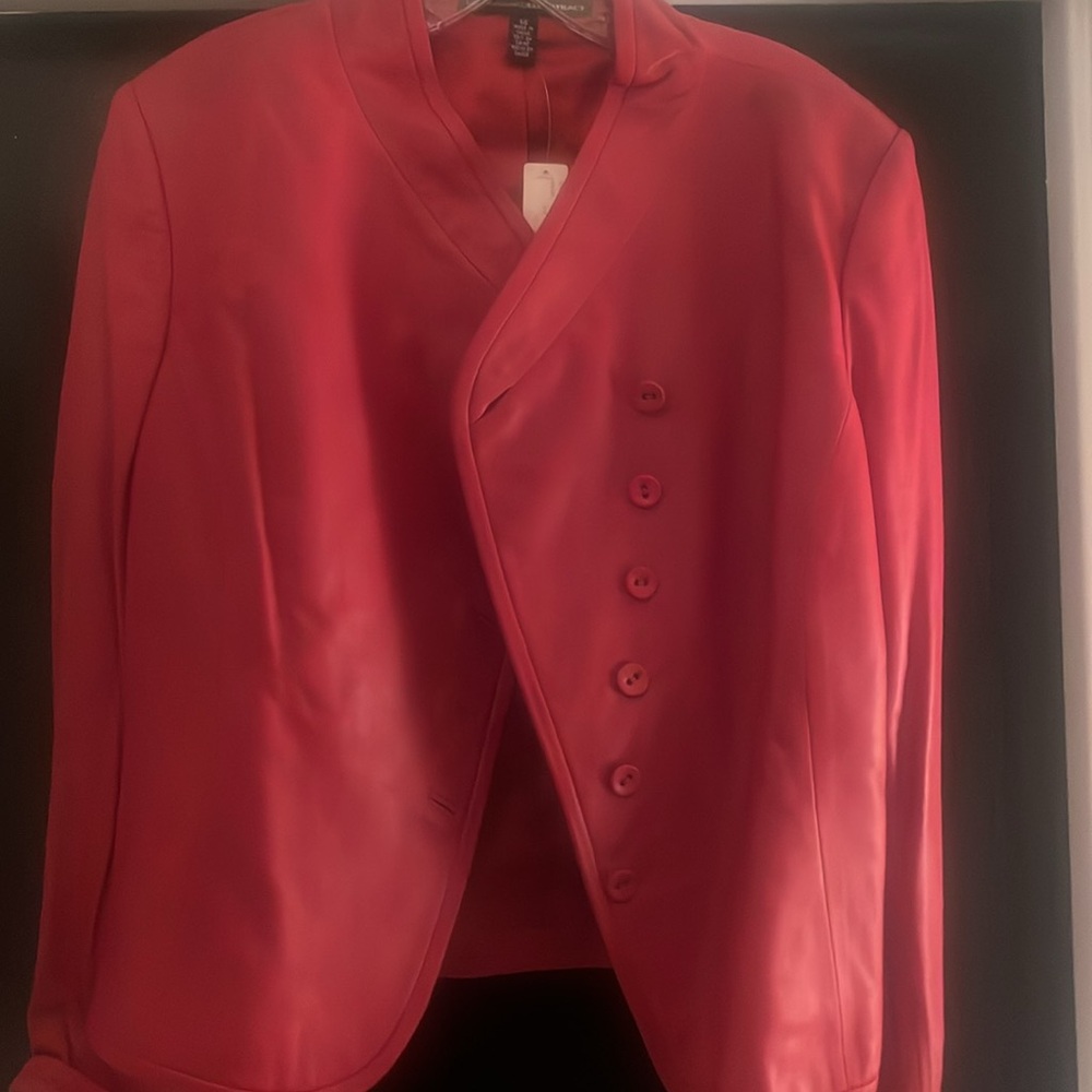 Linda Allard Ellen Tracy Red Blazer size 14 NWT